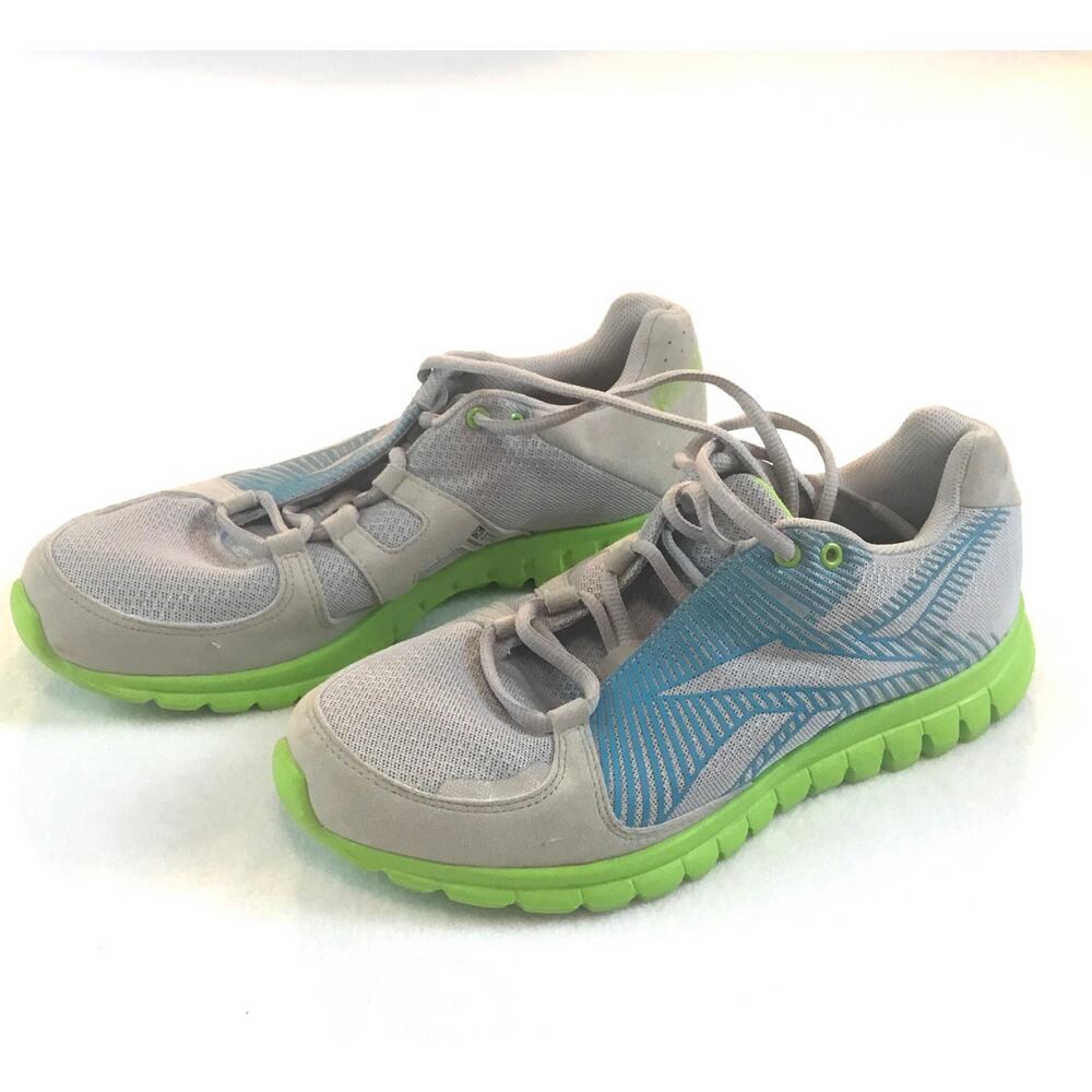 Reebok Sublite Shoe Gray Blue Lime Ladies Size 9.5 NWOT